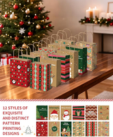 Sacs en papier kraft de luxe recyclables en gros, personnalisables avec logo, style Noël, emballage à emporter pour vêtements, aliments, parapluies