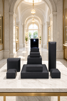 Boîte à bijoux LED de luxe avec écran lumineux, vente en gros et au détail en petite quantité, étui d'emballage noir pour bague en diamant