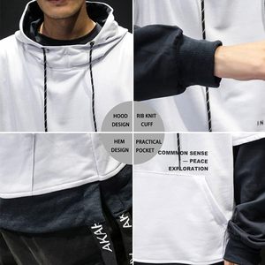 เสื้อฮู้ดผู้ชาย FOXA แบบ Colorblock  ถักทออย่างดี มีกระเป๋า  ดีไซน์ลำลอง สไตล์ฮิปฮอป - Product Image 5