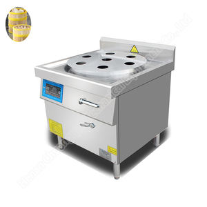 Cocina comercial Cocina Gas Siete agujeros Dim Sum Horno de vapor Horno de Bollo al vapor electromagnético - Product Image 6