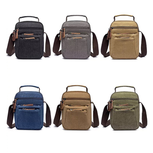 OEM ODM Men's <b>Canvas</b> <b>Crossbody</b> <b>Bag</b> 8 Inch Zipper Closure Portable Travel Outdoor Work Hiking Sports Daily Use - Product Image 6