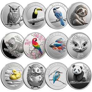 1 <span class=keywords><strong>gram</strong></span>. 999 bạc UV in nguy cơ tuyệt chủng chim & động vật tiền xu 3D cứu trợ cao vẹt OEM bán buôn min thứ tự 50 cái - Product Image 5