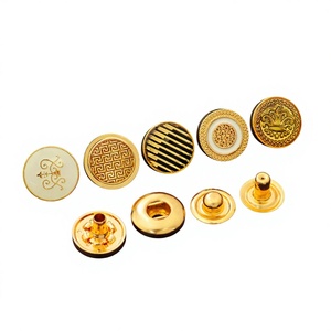 Luxury Metal Snap <b>Buttons</b> Set Square Round Embossed Pattern Nickel-Free for Shirt Thobe Clothing - Product Image 5