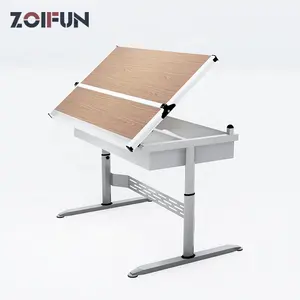 Top quality professional modern artist drafting table with drawer wooden table top drawing table