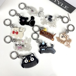 Llavero Colgante de Acetato con Logotipo Personalizado, Diseño de Perrito, Fruta o Gato, Peine Creativo y Bonito para el Cabello, Accesorio para el Maquillaje y para Peinar las Flequillas - Product Image 6