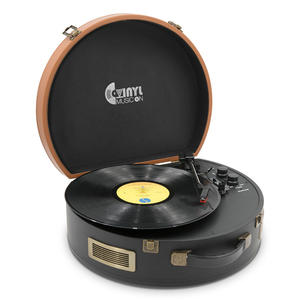 محمول بلوتوث نمط الرجعية حقيبة مشغل الفينيل خمر خزانة دوارة مع مكبر صوت خشبي اللاعبين سجل سماعة - Product Image 1