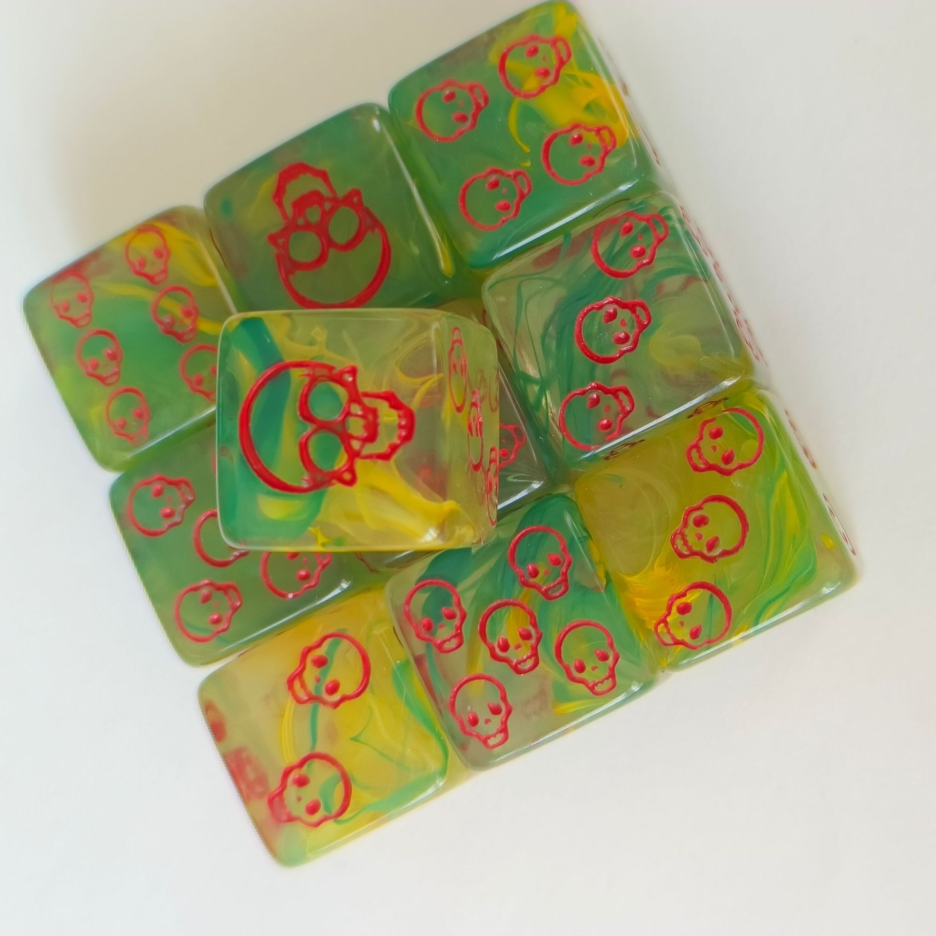 ชุด10ปากกาน้ำมันสีแดงจุดสีเหลืองสีเขียวแปรงโปร่งใส