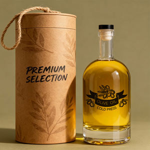 ขวดแก้วใสทรงกลมขนาด 375 มล. 500 มล. 750 มล. สำหรับบรรจุเหล้าจิน เตกีลา วิสกี้ วอดก้า บรั่นดี แอลกอฮอล์ น้ำมันมะกอก พร้อมจุกปิดผนึก - Product Image 1