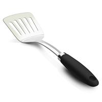 Spatule de cuisine en acier inoxydable à surface brossée, poignée ergonomique antidérapante, spatule de cuisine