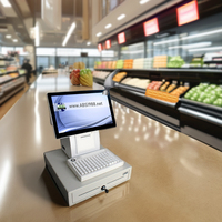POS-система ABS ABS6000 белого цвета с процессором J 1900, 4 ГБ ОЗУ, SSD 128 ГБ, разрешением 1024*768 DPI для супермаркетов, розничной торговли и торговых центров (совместимость с WIN7/WIN10)
