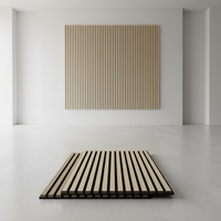 Panneau acoustique en bois insonorisant, panneau absorbant le son, décoration moderne en polyester, matériau MDF ignifuge et imperméable