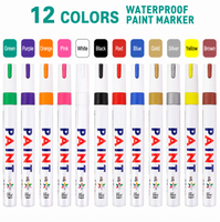 Bview Art – Lot de 12 marqueurs de peinture imperméables à base d'huile, permanents, pour métal, pierre, bricolage, artisanat et fournitures d'art industriel