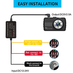 Car step-down power line three-core ACC <b>time</b>-lapse <b>recording</b> dashcam 12V to 5V step-down power line L149 - Product Image 4