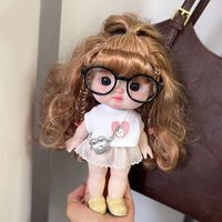 Poupées en peluche humaines avec lunettes, poupées filles rondes, mini-poupées de mode en vinyle de 22 cm, jouets OEM & ODM disponibles, prise en charge de la personnalisation du logo et de la taille
