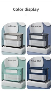 Lit bébé pliable en métal avec mobile de chevet et moustiquaire réglable <span class=keywords><strong>pour</strong></span> bébés de 0 à 24 mois, utilisation dans le salon et la chambre - Product Image 6