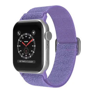 Tali jam tangan pintar, model baru gelang nilon berkilau untuk jam tangan Apple seri tali nilon