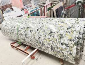 Backlit Ice Green <strong>Marble</strong> Cylinder ,Luxury Ice Green <strong>Marble</strong> Wall Panel - Product Image 2