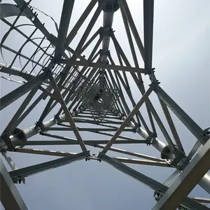 3 gambe tubo tubolare autoportante in acciaio caldo zincato 25m torre cellulare Telecom