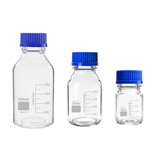 Thủy tinh borosilicate tinh khiết chai phòng thí nghiệm thủy tinh rõ ràng và nâu ren lưu trữ chai với nắp vặn màu xanh - Product Image 2