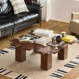 Mesa <span class=keywords><strong>de</strong></span> <span class=keywords><strong>Centro</strong></span> <span class=keywords><strong>de</strong></span> Madera <span class=keywords><strong>de</strong></span> Nogal con Diseño Gráfico Italiano Moderno <span class=keywords><strong>de</strong></span> Mediados <span class=keywords><strong>de</strong></span> Siglo, Mesa Rectangular con <span class=keywords><strong>Centro</strong></span> <span class=keywords><strong>de</strong></span> Vidrio, Decoraciones para el Hogar y la Oficina - Product Image 5