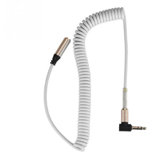 Elbow Spring 3.5mm AUX Audio Extension Cable 3.5mm Jack male to Female Audio Extender Cable Retractable Cable