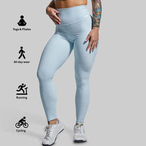 Leggings de gymnastique solides respirants écologiques taille haute pour femmes et ensemble de soutien-gorge de sport à manches longues pour vêtements de Fitness et de Yoga - Product Image 5