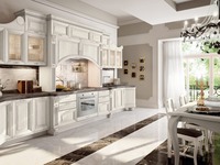 Set Kabinet Dapur Kayu Solid Putih Gaya Eropa Berkualitas Tinggi, Laris Manis, Custom, dan Siap Rakit