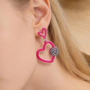 Pendientes <span class=keywords><strong>de</strong></span> San Valentín con Forma <span class=keywords><strong>de</strong></span> Corazón Fluorescente, <span class=keywords><strong>de</strong></span> Béisbol, Fútbol Americano, Baloncesto, <span class=keywords><strong>Voleibol</strong></span>, Rugby, Acrílicos - Product Image 2