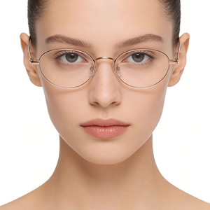 <span class=keywords><strong>Lunettes</strong></span> <span class=keywords><strong>de</strong></span> style coréen XPZ en titane or rose, monture ovale petite, légères, durables, monture intégrale, unisexe, <span class=keywords><strong>pour</strong></span> usage quotidien et professionnel/décontracté - Product Image 4