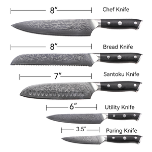 Juego De Cuchillos <span class=keywords><strong>Para</strong></span> Cocina Juego De Cuchillos De Cocina Foged Juego De Cuchillos De <span class=keywords><strong>Chef</strong></span> Profesional De Acero De Damasco De 5 Piezas Con Mango G10 - Product Image 6