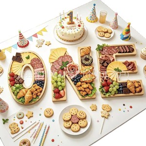 Senkawa Bamboo Wood Letter <b>Tray</b> F45 Creative Solid Wood <b>Snack</b> Serving <b>Tray</b> For Home Decorative Food Display - Product Image 2