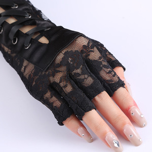Gants en dentelle Sexy pour femmes, longueur du coude, Punk, sans doigts, Goth, noir, <span class=keywords><strong>Misa</strong></span>, <span class=keywords><strong>Amane</strong></span>, accessoires de Cosplay, résille, maille, gants de fête en dentelle - Product Image 6