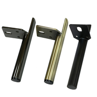 Jambes de canapé en métal et noir, 1 paire, Style pistolet doré de luxe, pied de meuble, Table de chevet, meuble TV, support de salle de bains