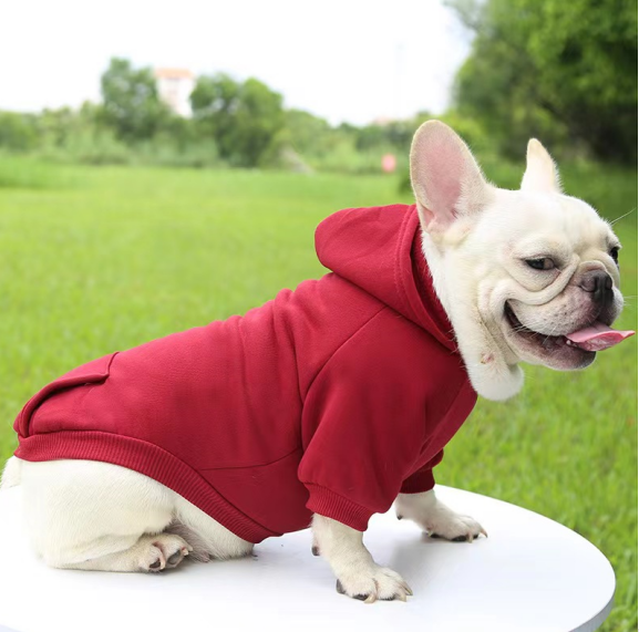 Casual Sporty Style Warm Puppy Dog Cloth Thickened Soft Solid Color Pet Hoodies