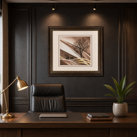 Impression sur toile de luxe à texture grès, motif cerf et arbre, avec protection UV, cadre PS, pour décoration de bureau de direction – Vente directe usine