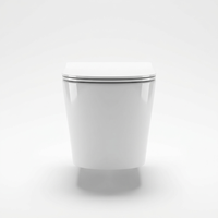 WC suspendu mural de luxe, cuvette élégante et lisse à fixation latérale avec réservoir intégré pour salle de bain d'appartement
