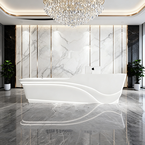 B028 sợi thủy tinh gia cố nhựa đơn giản bàn tiếp tân hiện đại bàn Chào mừng công ty Thẩm mỹ viện triển lãm bàn khách hàng - Product Image 1