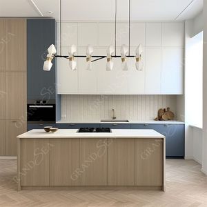 Diseño Simple Precio de Fábrica Cocina con <span class=keywords><strong>Isla</strong></span> Hecho <span class=keywords><strong>en</strong></span> China Toda La Casa Personalizada Moderna Modular Gabinete de Cocina Diseños - Product Image 2