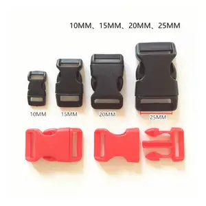 10mm/15mm/20mm/25mm Customized Size Colorful Collar Buckle Plastic Quick Tactical Plastic Side Release Buckle