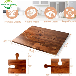 Un Juego <span class=keywords><strong>de</strong></span> 4 piezas <span class=keywords><strong>de</strong></span> tablas <span class=keywords><strong>de</strong></span> charcutería grandes <span class=keywords><strong>de</strong></span> madera <span class=keywords><strong>de</strong></span> acacia con asas <span class=keywords><strong>de</strong></span> rompecabezas, <span class=keywords><strong>tabla</strong></span> <span class=keywords><strong>de</strong></span> <span class=keywords><strong>queso</strong></span> <span class=keywords><strong>de</strong></span> madera, tablas <span class=keywords><strong>de</strong></span> <span class=keywords><strong>cortar</strong></span> para Cocina - Product Image 2