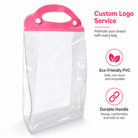 Pochette de maquillage antistatique en PVC transparent avec logo personnalisé, fermeture à bouton, pour les voyages, mascara, parfum, shampoing, lotion, masque facial