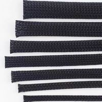 COUVERTURE DE FIL FLEXIBLE EXTENSIBLE TRESSÉE NOIRE DE FAISCEAU DE CÂBLAGE DE MANCHON FLEXIBLE