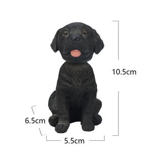 Zwarte Hond Schudden Hoofd Bobbel Hoofd Hars Handwerk Beeldjes Anime Figuur Voor Auto Decoratie - Product Image 3