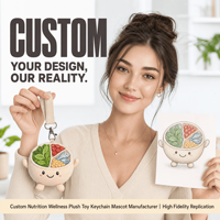Fabricant de jouets en peluche personnalisés OEM ODM, animaux en peluche, porte-clés, mascottes, pour les campagnes de nutrition et de bien-être, les cadeaux promotionnels