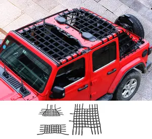 Toptan araba arka örgü kargo ağı-Otomatik dış aksesuarlar siyah arka koltuk koruyucusu kapak araba gövde izolasyon kargo örgü ağları için Wrangler JK JL 4 kapı