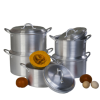 Ensemble de 5 casseroles en aluminium 20 22 24 26 28 cm avec couvercle et poignées double face