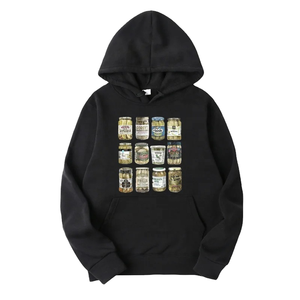 Sudadera con Capucha Premium para Amantes del Pickle, de Tela Gruesa |   Top con gráfico estilo vintage de Mason Jar |   Sudadera negra moderna Urban Food-Core - Product Image 1