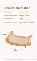Lit de repos pour chat de luxe avec tapis à gratter remplaçable, structure robuste en MDF, protecteur de meubles, lit moderne pour chat