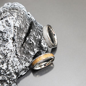 Bague en acier inoxydable plaqué or, style chinois classique, vente en gros de bijoux - Product Image 2