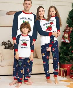 新年クリスマスパジャマ 無地白と赤の格子柄クリスマスセット 家族お揃いクリスマスパジャマ - Product Image 2